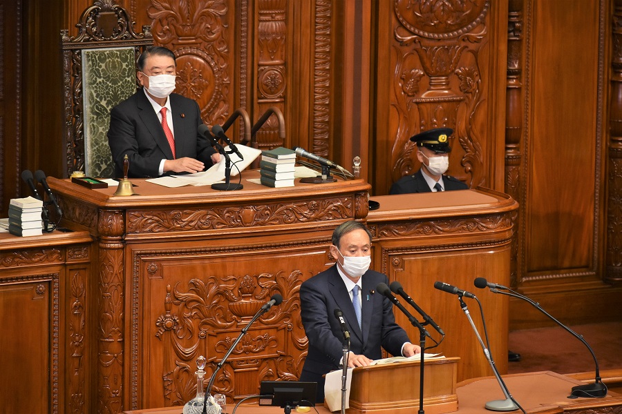 Prime Minister SUGA Yoshihide's address on policy — The 203rd Extraordinary Session of the Diet —: Click on the picture to display topic details.