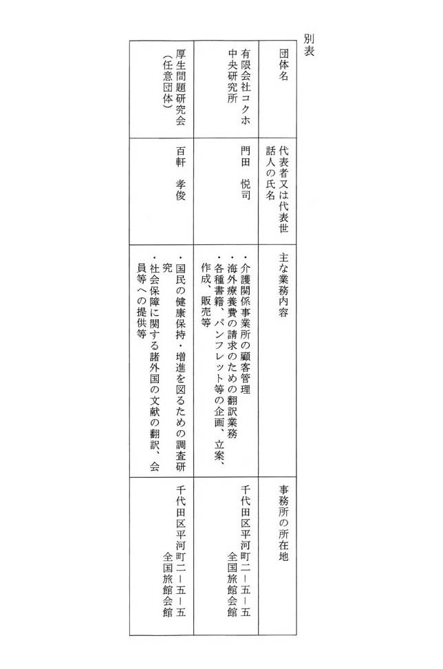 別表