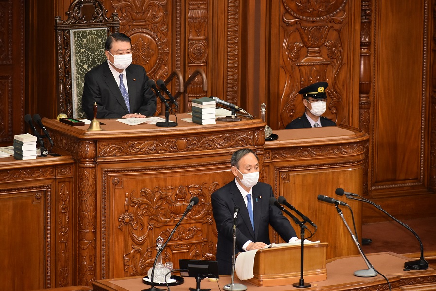 Prime Minister SUGA Yoshihide's address on general policy — The 204th Ordinary Session of the Diet —: Click on the picture to display topic details.