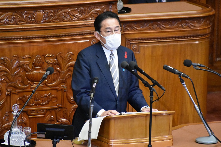 第２０５回国会 国務大臣の演説（岸田内閣総理大臣の所信表明演説）の写真2　クリックすると拡大写真がご覧いただけます