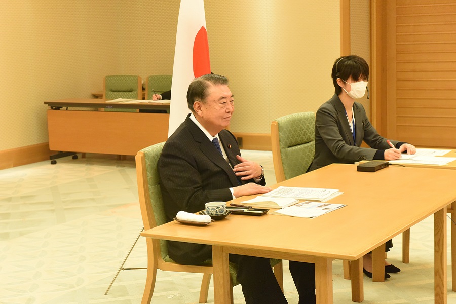 Speaker Oshima's video meeting with Chairman of the Standing Committee of the Chinese National People's Congress 2:Click on the picture to enlarge it.