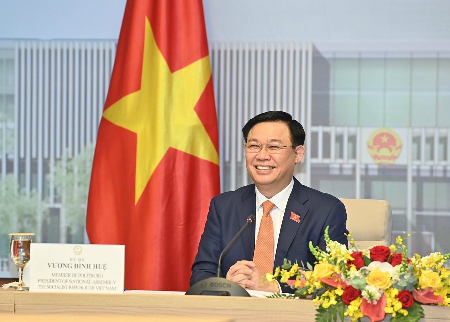 衆議院議長とベトナム社会主義共和国国会議長とのテレビ会談２　クリックすると拡大写真がご覧いただけます