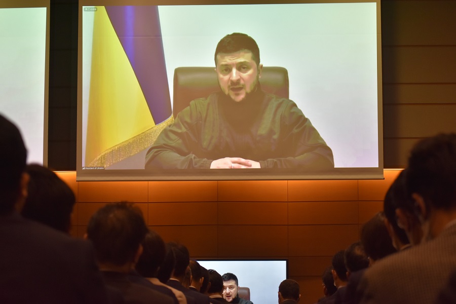 Virtual Address by Ukrainian President Zelenskyy to the National Diet 2: Click on the picture to enlarge it.