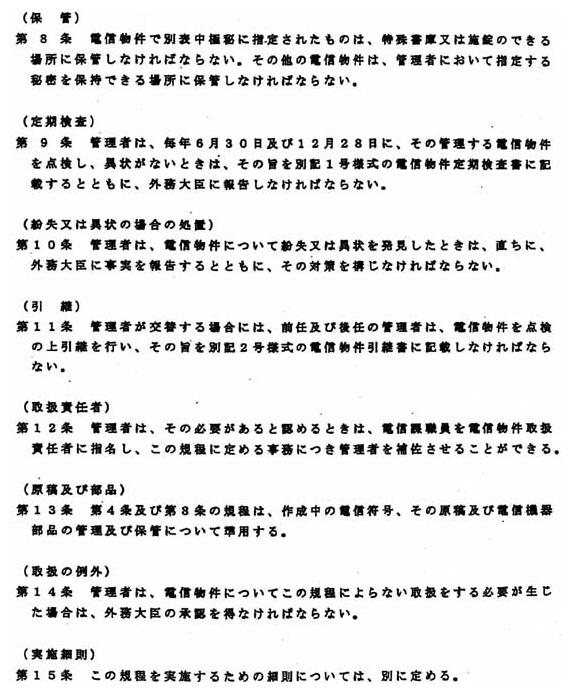 別添2 外務省本省電信物件管理規程(2/3)